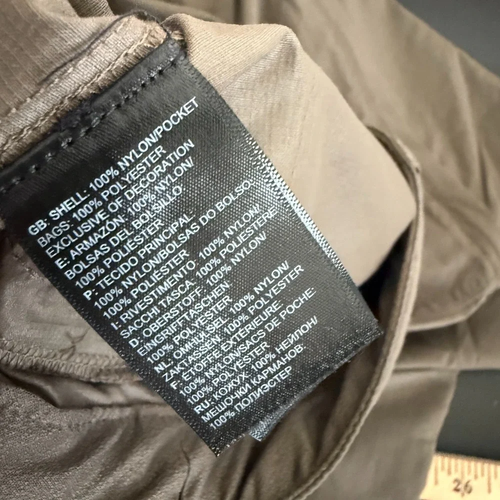 The North Face Convertible Pants Men's 38‎ Taupe 100% Nylon Snap Hiking Outdoor
